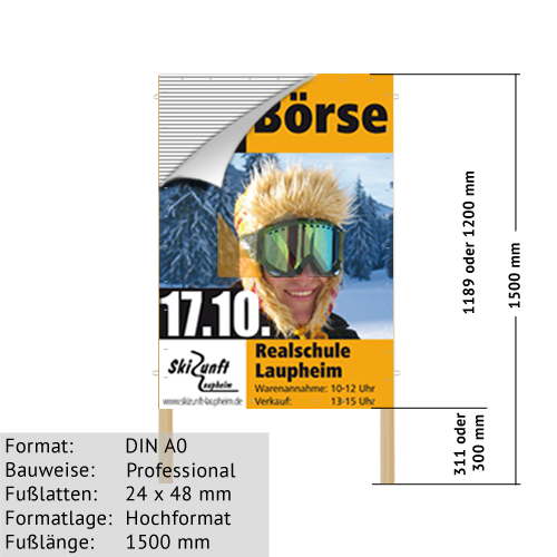 Hohlkammer-Plakatständer DIN A0 24 x 48 mm günstig online kaufen bei McPoster.com