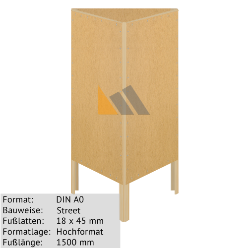 Holz-Dreieckständer zum Bekleben mit Plakaten DIN A0 18 x 45 mm günstig online kaufen bei McPoster.com