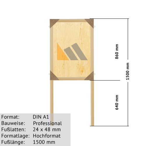 DIN A1 Holz-Plakatständer zum Bekleben mit Plakaten günstig online kaufen bei McPoster.com