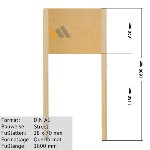 DIN A1 Holz-Plakatständer zum Bekleben mit Plakaten günstig online kaufen bei McPoster.com