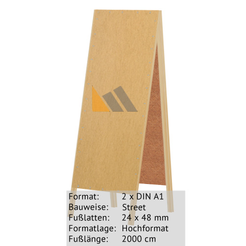 Holz-Dachständer zum Bekleben mit Plakaten 2 x DIN A1 24 x 48 mm günstig online kaufen bei McPoster.com