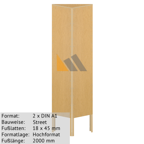 Holz-Dreieckständer zum Bekleben mit Plakaten 2 x DIN A1 18 x 45 mm günstig online kaufen bei McPoster.com
