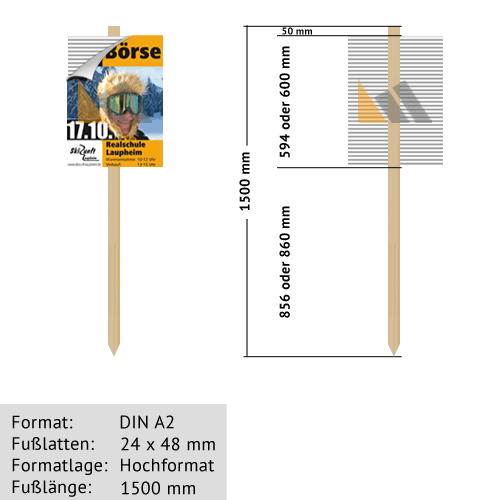 Hohlkammer-Wiesenstecker DIN A2 24 x 48 mm günstig online kaufen bei McPoster.com