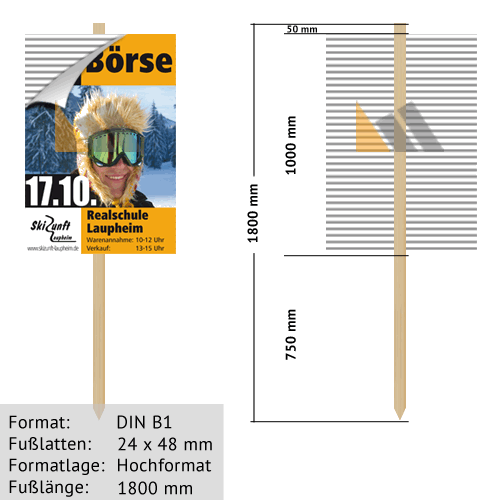 Hohlkammer-Wiesenstecker DIN B1 24 x 48 mm günstig online kaufen bei McPoster.com