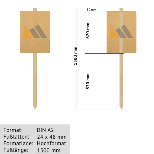 Holz-Wiesenstecker zum Bekleben DIN A2  günstig online kaufen bei McPoster.com