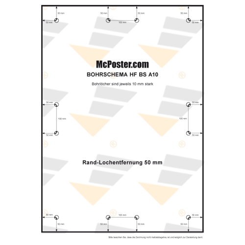 Hartfaser Bohrlochschemen Rand-Lochentfernung 50mm günstig online kaufen bei McPoster.com