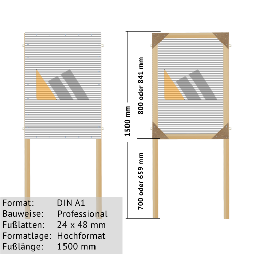 Hohlkammer-Plakatständer DIN A1 24 x 48 mm günstig online kaufen bei McPoster.com