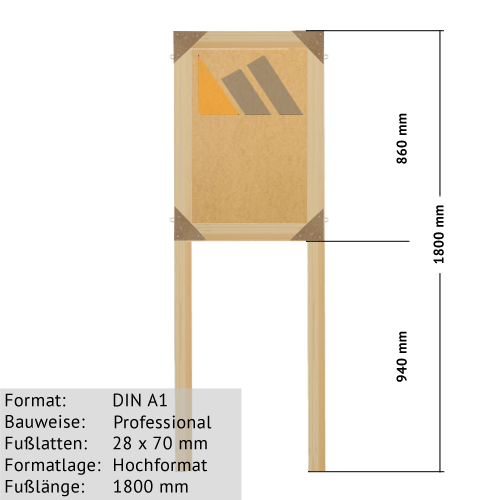DIN A1 Holz-Plakatständer zum Bekleben mit Plakaten günstig online kaufen bei McPoster.com