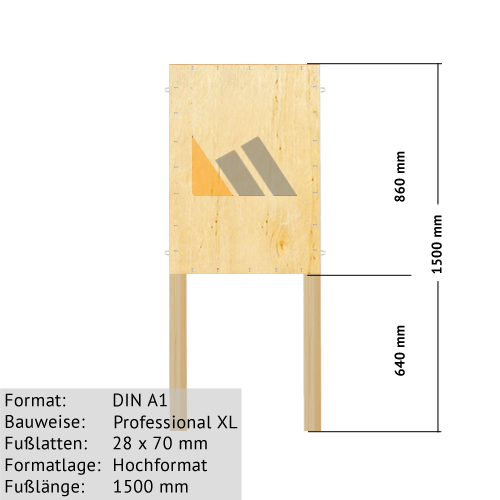DIN A1 Holz-Plakatständer zum Bekleben mit Plakaten günstig online kaufen bei McPoster.com