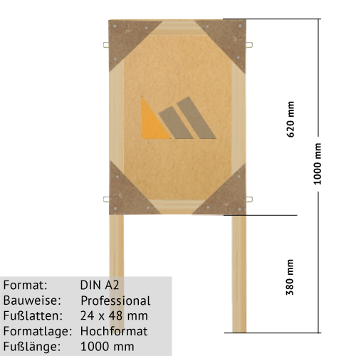 Holz-Plakatständer DIN A2 zum Bekleben mit Plakaten 24 x 48mm günstig online kaufen bei McPoster.com