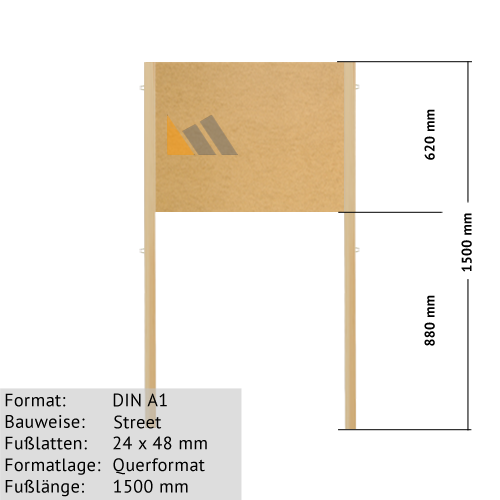 DIN A1 Holz-Plakatständer zum Bekleben mit Plakaten günstig online kaufen bei McPoster.com