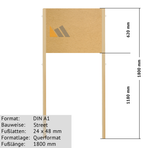 DIN A1 Holz-Plakatständer zum Bekleben mit Plakaten günstig online kaufen bei McPoster.com